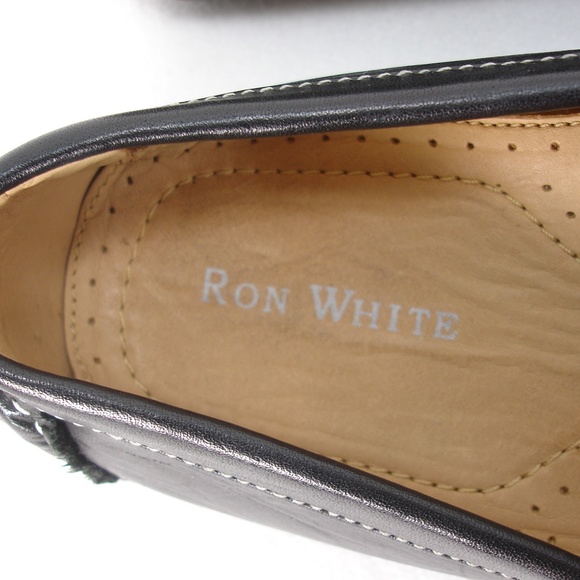 RON WHITE LEATHER LOAFERS DRIVING SHOES 11.5 M